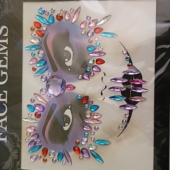 Face Gems 3D Crystal Colorful Acrylic Rhinestone Sticker Reuseable Decorations 3 - Picture 3 of 4